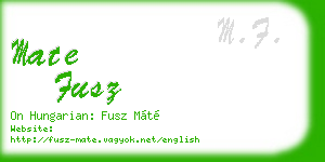 mate fusz business card