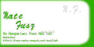 mate fusz business card